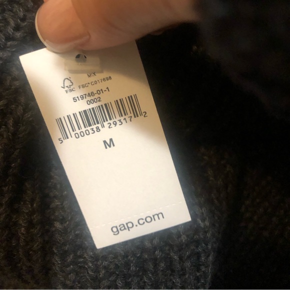 NWT GAP Black Cable Knit Turtleneck Dress - Picture 4 of 7